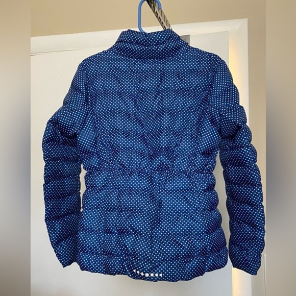 Uniqlo Girls Blue with White Polka Dots Puffer Jacket Size 5-6 - Picture 3 of 8